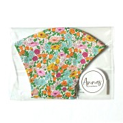 Liberty Tana Lawn Cotton Face Mask - Poppy Forest Pink Green